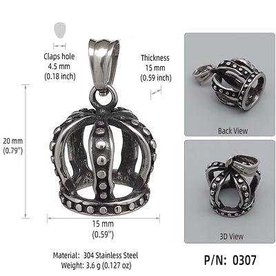 20x15mm Crown Pendant, Stainless Steel Charms Metal For Necklace Jewelry  Making 0307 - Yahoo Shopping