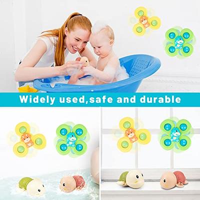 2PCS Suction Cup Spinner Toys with Swim Turtle Water Bath Toys for Toddlers  1-3 Year