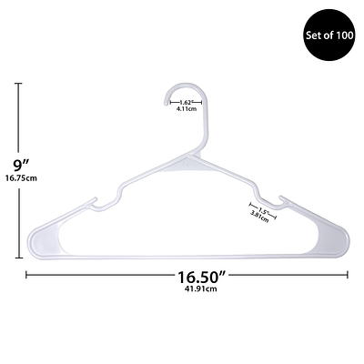 Mainstays Slim Plastic Hangers - White - 10 Count