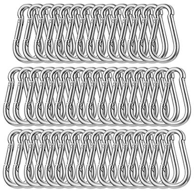 Generic Kinklink 15 Pack 304 Stainless Steel Carabiner Clip, 2.36 inch Heavy  Duty Spring Snap Hook, Caribeener Clips for Outdoor Campin