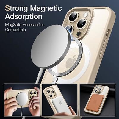 JETech Magnetic Case for iPhone 15 Plus 6.7-Inch Compatible with MagSafe,  Translucent Matte Back Slim Shockproof Phone Cover (Black)