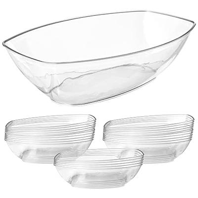 50 PACK] 64oz Clear Disposable Salad Bowls with Lids - Clear