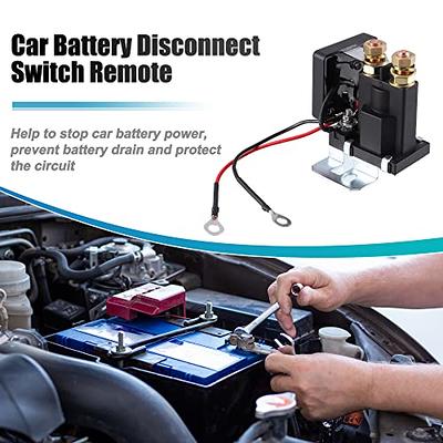 X AUTOHAUX 1 Set 12V Car Battery Disconnect Switch Remote Kill Switch with  2 Wireless Keys