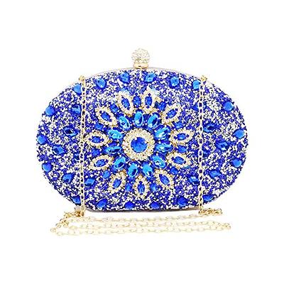 Mulian LilY Black Velvet Evening Bags For Women With Flower Closure  Rhinestone Pearl Embellished Cluth Purse For Party Wedding M505: Handbags