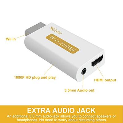 sartyee Wii to HDMI Converter, Wii2 to HDMI for HD Video Audio Output with  3.5mm Audio Jack, Supports All Wii Display Modes 1080P 720P, Wii, Wii U