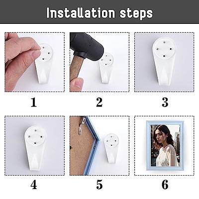 NIERBO Traceless Nail Wall Picture Hook Plastic Invisible Hardwall Drywall  Picture Hanging Kit,Screen Accessories