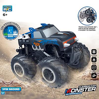 Remote Control Car Boat Truck- Amphibious 4WD Stunt Cars 2.4Ghz Rotating  360° Offroad All Terrain RC Vehicle Water Land Monster Truck for Kids 3 4 5  6 7 8 Years Old 