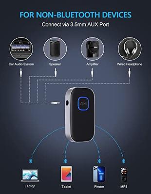 OQIMAX AUX Bluetooth Adapter for Car, Bluetooth 5.0 Receiver with  Hands-Free Calls, Noise Canceling, Dual Connection, 3.5 mm Aux Bluetooth  Car