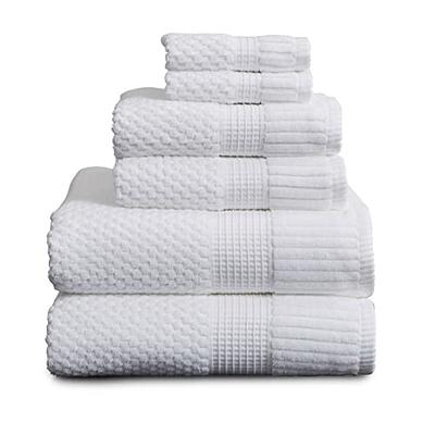 Basics 100% Cotton Quick-Dry Hand Towel, 8-Pack, White, 28 x 16