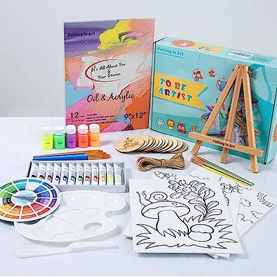 Falling in Art 51 Pcs DIY Canvas Painting Kit for Kids, Acrylic Paint  Supplies Set with 7 Canvas Panels, 12 Acrylic Paints, 12 Wooden Slices, and  10 Paintbrushes for Beginners and Students - Yahoo Shopping