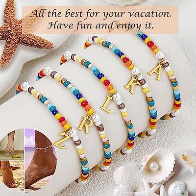 Colorful Seed Bead Friendship Bracelets Summer Strand String Anklet Women  Girl