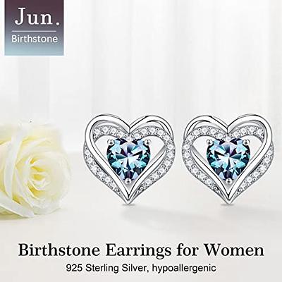 Iefil Heart Earrings for Girls, 925 Sterling Silver June Birthstone  Alexandrite Heart Stud Earrings for Teen Girls Women Mothers Day  Anniversary Valentines Day Birthday Gifts for Women Her Jewelry - Yahoo  Shopping