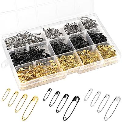 600 Pcs Safety Pins, Safety Pins for Clothes 4 Sizes Safety Pins