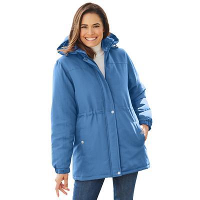 Woman Within Women's Plus Size 3-In-1 Hooded Taslon Jacket Jacket 