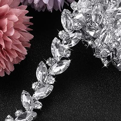 BBTO Rhinestone Chain Trim Applique Embellishment Crystal Bridal Costume  Flower Leaf Chain Sewing Bling Trim for Wedding Jewelry DIY Necklace Bags  Parties(Silver, 6 Yards) - Yahoo Shopping