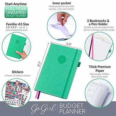 GoGirl Budget Planner & Monthly Bill Organizer - Monthly Financial Book with Pockets Expense Tracker Notebook Journal to Control