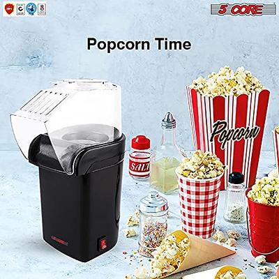 5 Core Hot Air Popcorn Popper 1200W Electric Popcorn Machine Kernel Corn  Maker, Bpa Free, 16 Cups, 95% Popping Rate, 3 Minutes Fast, No Oil Healthy