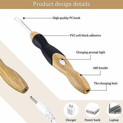 Rechargeable crochet hook set with light