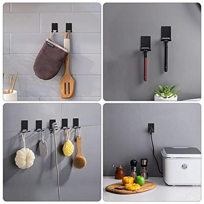 VIS'V Adhesive Hooks, Black Adhesive Towel Hooks Waterproof Self Adhesive  Shower Wall Hooks Stainless Steel Stick on Hooks Heavy Duty Sticky Hooks  for