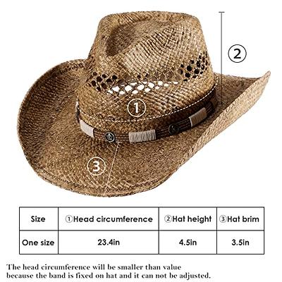 Summer Breathable Cowboy Hat Western Style Large Brim Hat Fedora Felt  Cowboy Sunproof Hat Accessory Wide Curved Brim