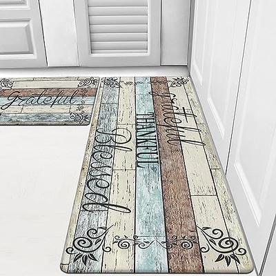 HEBE Anti Fatigue Kitchen Rugs Set 2 Pieces Cushioned Kitchen Floor Mats  Set Comfort Heavy Duty Standing Mats Waterproof Non Slip Kitchen Rugs Mats