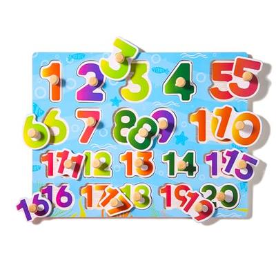 Toddler Puzzles and Rack Set, Wooden Peg Puzzles Bundle with Storage Holder  Rack, Educational Knob Puzzle for Kids Age 2 3 4 Years - Set A 