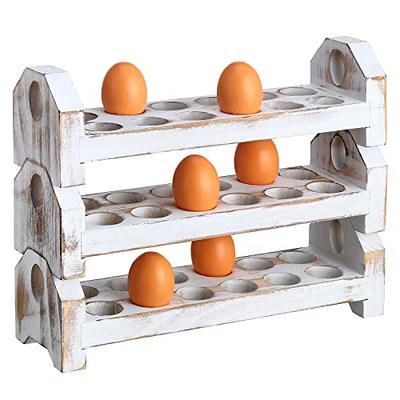 Wood Egg Holder Countertop Egg Tray. Farmhouse Wooden Decor Storage Tray. 