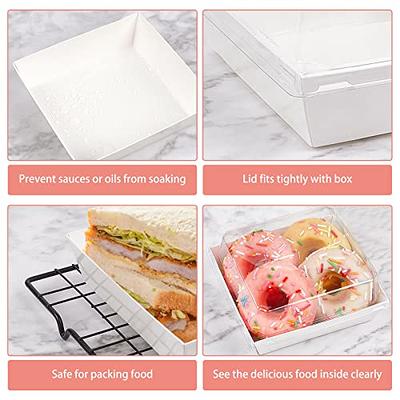 Charcuterie Square Boxes With Clear Lids Oil proof - Temu