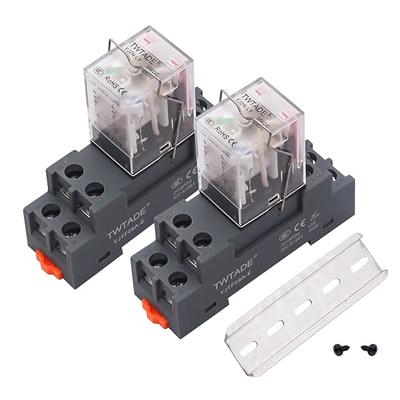 TWTADE/2PCS DC 24V Electromagnetic Power Coil Relay 10A 8 Pins 2DPT 2NO 2NC  with Indicator Light and Socket Base -YJ2N-LY - Yahoo Shopping