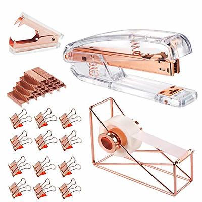 Rose Gold Office Supplies Set - Stapler, Tape Dispenser, Staple Remover  with 1000 Staples and 12 Binder Clips , Luxury Acrylic Rose Gold Desk  Accessories & Decorations - Yahoo Shopping