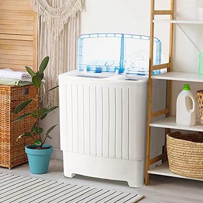 JupiterForce Portable Washing Machines with Drain Pipe, Mini Compact  Laundry Machine for Bathroom, Dorms, Apartments, Blue