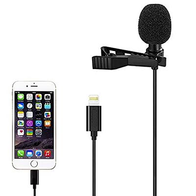 2PCS Clip on Microphones, Lav Lapel Mic, Small Recording Lavalier for  r