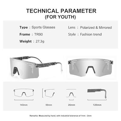 FIXEROS Polarized Youth Baseball Sunglasses for Age 8-16 Boys