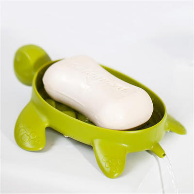 Silicone self draining soap dish, shower steamer tray, non-slip soap