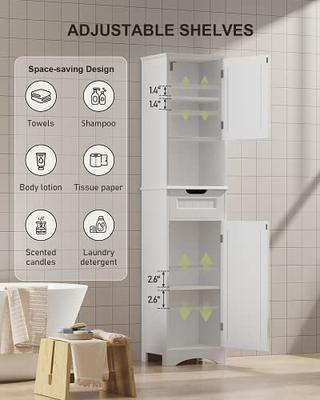 Gizoon Kitchen Pantry Storage Cabinet with Drawers and Shelve - White