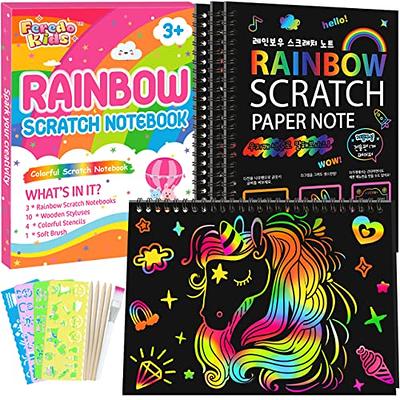 FEREDO KIDS Rainbow Scratch Notebook Drawing Paper - Black Scratch Off Art  Crafts Supplies Coloring Kit Toy for Kids Ages 3-9 Girls Boys DIY Children's  Birthday Christmas Activities Gift 3 Pack - Yahoo Shopping