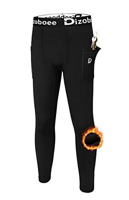 Boys Compression Pants, Base Layers Soccer Hockey Tights Athletic Leggings  - Thermal for Kids 