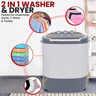 Compact Home Washer & Dryer, 2 in 1 Portable Mini Washing Machine, Twin  Tubs, 11lbs. Capacity, 110V, Spin Cycle w/Hose, Translucent Tub Container  Window, Ideal for Smaller Laundry Loads - Yahoo Shopping