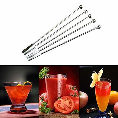 4 Pieces Swizzle Sticks Coffee Stirrers Cocktail Stirrer Stainless Steel  Coffee Beverage Stirrers Stir Cocktail Drink Swizzle Stick with Heart Shape