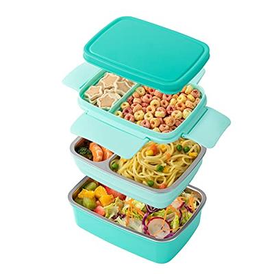 CocoMeiwei Bento Box Adult Lunch Box, Bento Lunch Box with 5 Silicone  Cupcake Liners, Leak-proof Bento Lunch Box Containers 3 Tiers 50oz,  6compartments Large Capacity for Working Blue - Yahoo Shopping