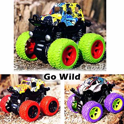  4 Pack Monster Truck Toys for Boys and Girls - Friction Powered  Push and Go Toy Cars, Inertia Car Toy Set Stunt Toy Vehicles, Birthday  Party Supplies for Toddlers Kids Ages
