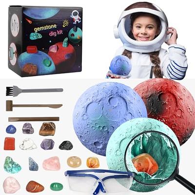 Gemstone Dig Kit, Easter Egg Space Toys for Kids, Dig up 8 Planets