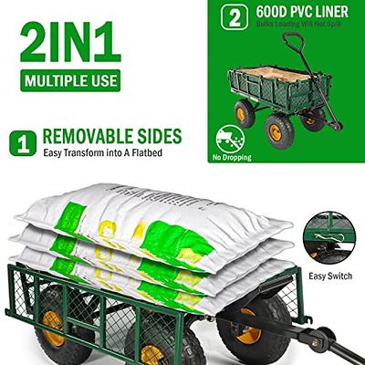 Sunnydaze Decor Heavy-Duty Steel Dump Utility Garden Cart Green