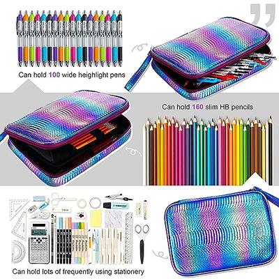 EASTHILL Large Capacity Colored Canvas Storage Pouch Marker Pen Pencil Case Simple Stationery Bag Holder for Middle High School Office College Student