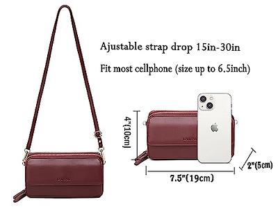 APHISON Multi-Function Small Crossbody Bags For Women,Cell Phone Shoulder  Bag,Clutch Purse,RFID Wristlet Wallet,Card Holder Purplish-Red - Yahoo  Shopping