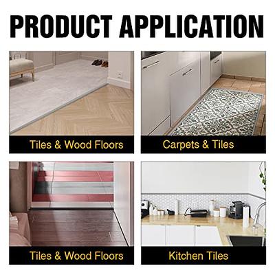 Floor Transition Strip Self Adhesive,PVC Carpet to Tile Flooring Transition  Strip,Vinyl Flexible Flooring Transition Strip for Carpet Threshold