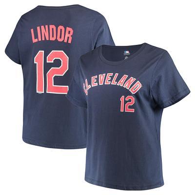 Francisco Lindor Cleveland Indians Autographed Majestic Authentic Navy  Jersey