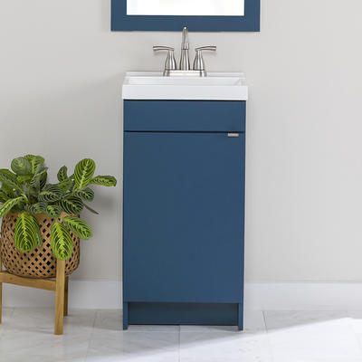 Diamond NOW Cassidy 48-in Admiral Blue Single Sink Bathroom Vanity with  White Cultured Marble Top