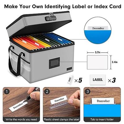  Oterri File Box with Lock, Fireproof Document Box