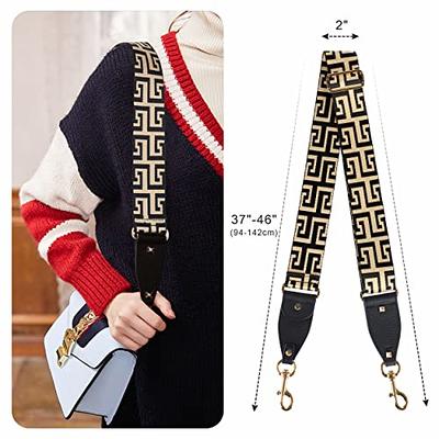 Purse Strap 2Cowhide Head Wide Shoulder Strap Adjustable Replacement,Retro  Jacquard Embroidery Multi-pattern Crossbody Bag Straps for  Handbag,Crossbody Bags,Shoulder Bags 